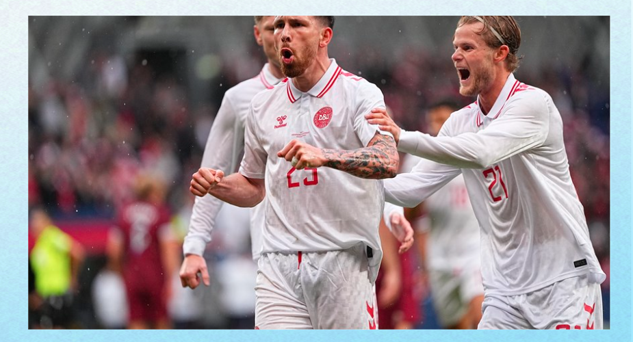 包含丹麦队豪取胜利，赢得欧洲杯预选赛胜利的词条